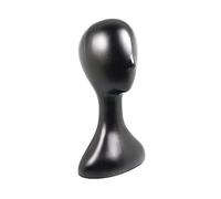 VICASKY Mannequin Tête Plastique Noir pour Chapeaux et Perruques Support Élégant pour Coiffure et Accessoires Compact et Portable pour Usage Salon ou Domicile