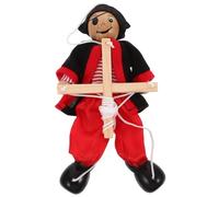 VICASKY Marionnette à Fils Pirate en Bois Noire pour Garçon Et Filles, Marionnette Ventriloque De Théâtre, Jouet Interactif Éducatif pour Spectacle Et Décoration