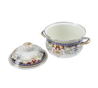 VICASKY Marmite à Soupe Émaillée Épaisse Poignées Doubles, Pot Cuisine Solide Multifonctionnel pour Ragoûts et Soupes Maison