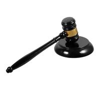 VICASKY Marteau de Juge en Bois Socle Noir Maillet pour Vente aux Enchères et Réunions Marteau Cour Outil Multifonction Solide et Finition Lisse Prise en Main Confortable