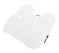 VICASKY Masque de Cosplay Chat Blanc en Pvc, Diy, Paintable, Fête Halloween | Masque de Bal Masqué Vierge, Décorable pour Anniversaire et Masquerade, Style Chat Non Peint