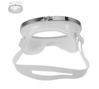 VICASKY Masque de Plongée Ovale Blanc en Acier Inoxydable Masque de Plongée Tuba Lunettes de Natation Anti-Buée pour Adulte Vision Panoramique Étanchéité Sangle Réglable pour Snorkeling