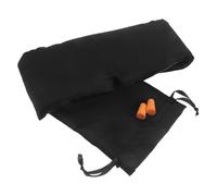 VICASKY Masque de Sommeil Occultant Noir avec Bandeau Ajustable en Tissu Doux Imitation Soie, Lot avec Bouchons D’Oreilles Anti-Bruit et Pochette de Rangement, pour Voyages et Repos