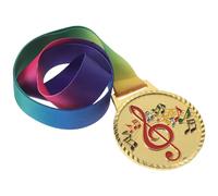 VICASKY Médaille d'or en Métal pour Récompenses Musicales Garçon et Filles, Éléments Piano et Violon, Médaille de Lauréat Dorée Ruban, Concours Musique, Danse et Chant, Présent