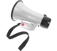 VICASKY Mégaphone Portatif 25W Argenté Enregistrement 240 Secondes Haut-Parleur Fort pour Sport Sécurité et Événements Nécessite 4 Piles Type