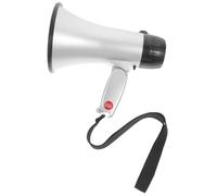 VICASKY Mégaphone Portatif avec Enregistrement Corne Manuelle pour Supporteurs Annonces et Événements Voix et Puissance Amplifiée Argenté sans Batterie Incluse