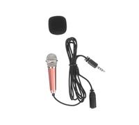 VICASKY Microphone Accessoire pour Téléphone en Acier Inoxydable pour Chanter Mini Portable Mousse Polyester, Compatible Enregistrement et Karaoké à Domicile