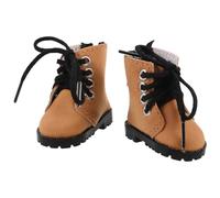 VICASKY Mini-Bottes pour Poupée Bjd 20 CM Bottes Marron Lisses en Coton Accessoires pour Maison de Poupée Mini-Chaussures Souples et Légères pour Décorations et Scènes Créatives