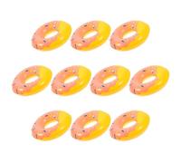 VICASKY Mini Bouées de Natation Décoratives Orange de Beignet, Lot de 10 Pièces, Accessoires Miniatures pour Maison de Poupée, Décoration Miniature pour Scène de Bain et Piscine