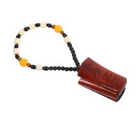 VICASKY Mini Cercueil Artisanal Bois Sculpture Décorative De Fête Figurine De Collection Objet Halloween Accessoire Bois Sculpté Statue Miniature Cercueil Suspendu Avec Chaînette De Perles