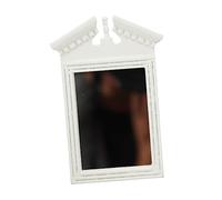 VICASKY Mini miroir de dressing modèle blanc mini miroir mural maison de jeu miniature fournitures de maison miniature en bois