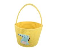 VICASKY Mini Panier Tissé en Corde de Coton Jaune, Panier de Rangement Décoratif pour Présents D’anniversaire et Baby Shower, Style Unique