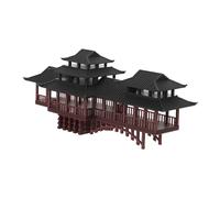 VICASKY Miniature de Jardin en Plastique Résistant à l'eau Modèle Ancienne Architecture Chinoise avec Kiosque et Longs Corridors pour Décoration de Bonsaï Aquarium et Paysage Extérieur