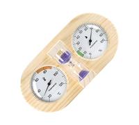 VICASKY Minuteur de Sauna avec Sablier 15 Thermomètre-Hygromètre Mécanique Double Cadran en Bois Violet Indicateur Précis de Température et Humidité pour Sauna Intérieur et Spa à