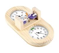 VICASKY Minuteur de Sauna en Bois avec Sablier 15 Thermomètre-Hygromètre Double Cadran Précis Indicateur de Température et Humidité pour Sauna Intérieur Violet Accessoire Spa Maison