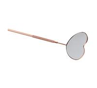 VICASKY Miroir à Main Cœur pour Extension de Cils Miroir Dinspection Portable Antidérapant Acier Inoxydable Pratique pour Maquillage et Ajustement des Faux Cils