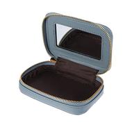 VICASKY Miroir d'enveloppe de Rouge à lèvres Petite Pochette de Maquillage Se maquiller Voyage Branché Compact Cas de Rouge à lèvres Petit Sac de Maquillage avec Miroir Peau de Vache Bleu