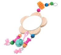 VICASKY Miroir pour Poule et Coq Suspendu avec Cloches Activité Ludique pour Animaux de Compagnie Réduit Lisolement et Stimule Jeu Couleur Aléatoire