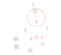 VICASKY Mobile pour Berceau Décoration Suspendue avec Boules Feutre et Fleurs Laine Ambiance Chaleureuse pour Chambre Garçon Fille Chambre Garçon Fille et Boutique Design Scandinave Rose