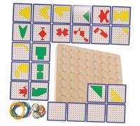 VICASKY Montessori Géoboard Bois Educatif pour Garçon Fille Jeu Mathématique Pédagogique Bois avec Épingles Aide à Apprentissage des Formes et Motricité Fine Couleur Couleur Aléatoire