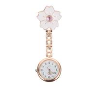 VICASKY Montre de Poche Infirmière Créative Miroir en Verre Minéral Renforcé Design Clip-on Fleur en Alliage de Zinc Accessoire Pratique pour Personnel Médical