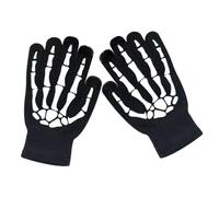 VICASKY Moufles de Cyclisme Unisexes à Motif Squelette Lumineux d'halloween, Taille Unique, Tricotés Chauds et Respirants pour Équitation et Activités de Plein Air, Paire 1, Antidérapants