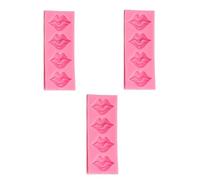 VICASKY Moule à Gâteau en Silicone 3pcs Lèvres en Relief pour Fondant et Pâtisserie, Résistant la Déchirure, Facile à Nettoyer, Saint-valentin Fabrication Artisanale
