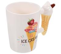 VICASKY Mug en Céramique 380 Ml Forme Glace Cartoon, Tasse à Café Décorative Rose Fraise, pour Bureau et Maison, Mug Original pour Thé et Lait, Présent Fantaisie Unique