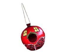 VICASKY Nichoir à Oiseaux Résine Rouge Forme De Décoration Suspendue Extérieure pour Jardin Et Balcon Abri Confortable pour Mésanges Et Petits Oiseaux