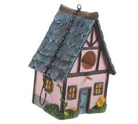 VICASKY Nichoir en Résine Suspendu, Nid D'oiseau Décoratif pour Extérieur, Petite Taille Rose, Résistant Aux Intempéries, Jardin Et Balcon, Refuge Sécurisant pour Oiseaux Sauvages