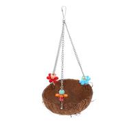 VICASKY Nid de Perruche Suspendu Nichoir en Coquille de Noix Lit Oiseau Naturel Cage à Perroquet Artisanale Maison pour Oiseaux Délicate Nid de Reproduction Compact Couleur Aléatoire