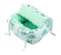 VICASKY Nid de Repos Confortable pour Hamster et Petits Animaux Lit Douillet Chauffant et Suspendu Coton Épais Nid Semi-Ouvert Vert Dinosaure Maison de Repos Chaude et Spacieuse