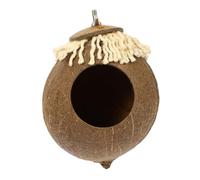 VICASKY Nid Oiseaux Coque de Noix Naturelle Maison de Reproduction pour Oiseaux Décoration Pratique pour Cage ou Jardin Stable et Durable avec Vis de Fixation