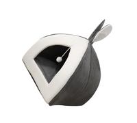 VICASKY Nid pour Petit Animal avec Oreilles de Lapin Refuge Confortable et Chaud pour Chat et Petit Chien et Facile à Nettoyer Gris