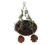 VICASKY Nid Rotin Naturel pour Perroquets Balançoire Suspendue pour Cage Doiseaux Nid Confortable pour Perruches et Canaris Lit Délevage pour Petits et Grands Oiseaux