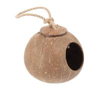 VICASKY Nid Suspendu Naturel en Coquille de Noix pour Perroquet, Maison D’Oiseau Décorative, Lit D’Oiseau Endormi, Litière Suspendue pour Cage, Accessoire de Repos pour Petits Perroquets