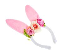 VICASKY Oreilles de lapin Bandeau Oreilles de lapin Bandeau Fille Peluche Bandeau Hommes Bandeau Lapin Boucles d'oreilles pour Boucles d'oreilles Fleurs Doudou Lapin Doudou Lapin Bandeaux Rose