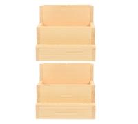 VICASKY Organisateur en Bois Double Niveau pour Embouts de Ponceuse à Ongles Boîte de Rangement Compacte 2 Pièces Support Pratique pour Outils de Nail Art Étui Portable pour