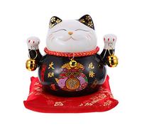 VICASKY Ornement De Chat Porte- Ornement De Voiture De Chat Porte- Sculpture Chinoise Bonne Fortune Alcancia Jouets Céramique Pièce De Monnaie Enregistreur De Conduite Enfant