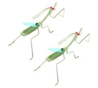 VICASKY Ornements en Aluminium et Plastique Vert de Mante Religieuse Réalistes Faits Main, Lot de 2 Pièces Décoration de Bureau Délicate et Artistique