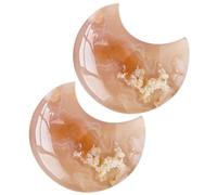 VICASKY Ornements en Pierre de Cristal de Lune 2pcs pour Décoration Maison et Accessoires Photographie 4,5-5,5 Cm en Pierre Naturelle