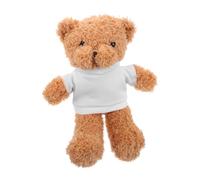 VICASKY Ours en Peluche Petit en Peluche Douce avec T-Shirt Blanc Vierge à Personnaliser par Sublimation DIY Créatif pour Anniversaire et Décoration Moelleuse pour Garçon et Filles