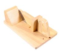 VICASKY Outil de Coupe-saucisses Manuel en Bois de Chêne avec Lame en Acier Inoxydable, pour Couper Légumes et Salami Lors de Pique-niques ou Camping