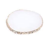 VICASKY Palette de Nail Art pour Mélange de Vernis et Présentation d'Ongles Postiches, Plaque en Résine Blanche Bord Doré, pour Salons de Beauté et Ateliers Créatifs de Manucure Amateur