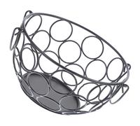 VICASKY Panier à Légumes Ménager en Fer Noir Cercle Bleu, Panier de Rangement Creux Multifonction pour Fruits, Légumes et Épices, Porte-collation Élégant Cuisine, Maison et Buffet - 1