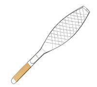 VICASKY Panier à Poisson pour Barbecue avec poignée en Bois - Accessoire de Barbecue réutilisable pour la préparation du Poisson en Plein air - et Inoxydable - pour Pique-