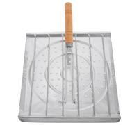VICASKY Panier de Grill avec Poignée en Bois en Acier Inoxydable Carré