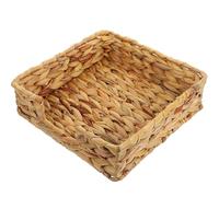 VICASKY Panier de Rangement Carré Tissé en Paille Naturelle 22x22x7 Cm, Panier Pratique pour Mouchoirs et Accessoires Cuisine, Organisateur Multifonction pour Maison et Bureau