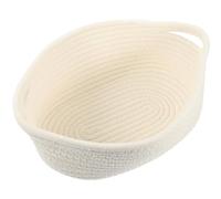 VICASKY Panier de Rangement en Corde de Coton Tissé à la Main avec Poignées Doubles Panier Tressé Blanc pour Bureau et Maison Organiseur Polyvalent pour Collations Cosmétiques et Articles