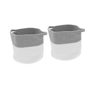 VICASKY Panier de Rangement Tressé en Corde de Coton Beige, Lot de 2 Pièces, Design Rond Poignées, Gain de Place pour Jouets et Organisation Domestique